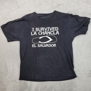 El Salvador Shirt Men Small Crewneck Chancla Shoe Latino Hispanic Gift Mother